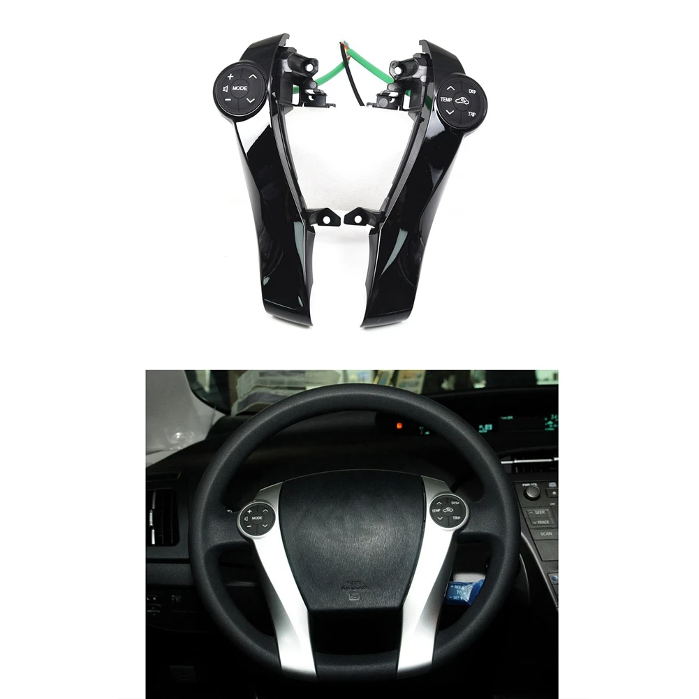 Переключатель управления аудиосистемой на рулевом колесе автомобиля для Toyota Prius/Prius C/Aqua 2011-2015 Кнопки круиз-контроля Ярко-черные 2