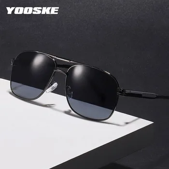 YOOSKE Square, винтажные солнцезащитные очки для мужчин, Брендовые Дизайнерские Солнцезащитные очки в стиле ретро, Мужские Классические Модные Зеркальные Черные