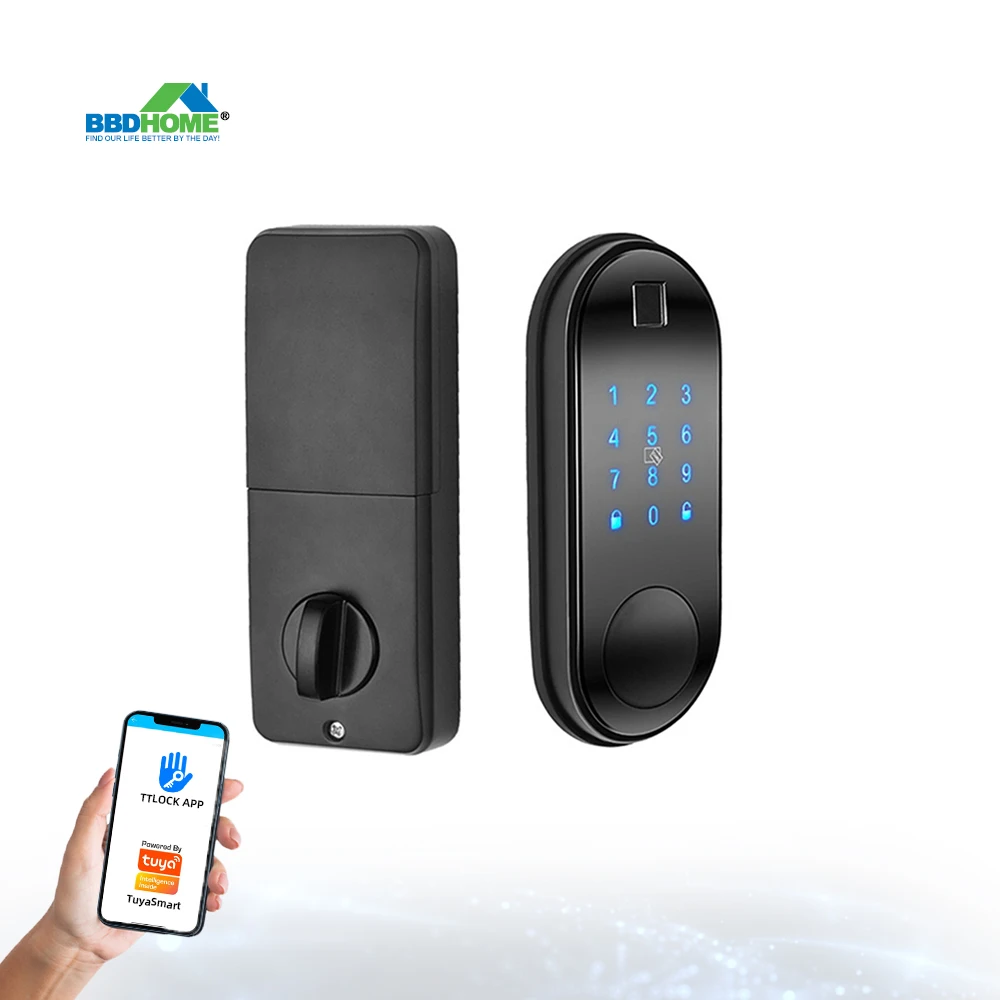 Smart Ttlock Tuya Front, цифровой биометрический пароль, отпечаток пальца, засов, внешние замки, ключ, отпечаток пальца, дверной замок для дома 0