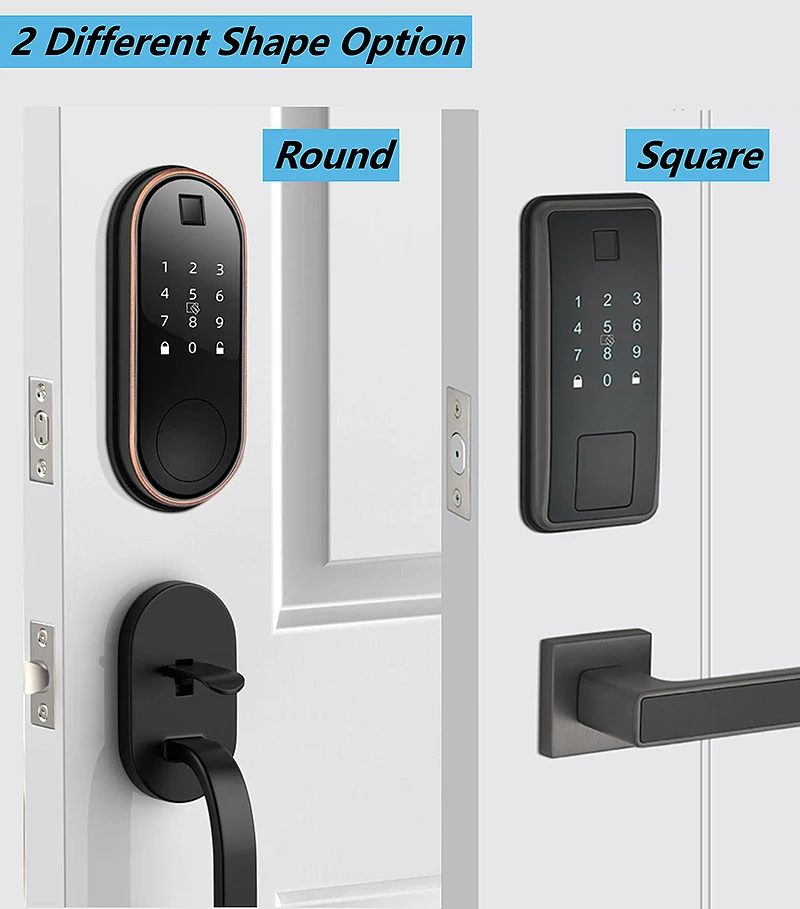 Smart Ttlock Tuya Front, цифровой биометрический пароль, отпечаток пальца, засов, внешние замки, ключ, отпечаток пальца, дверной замок для дома 3