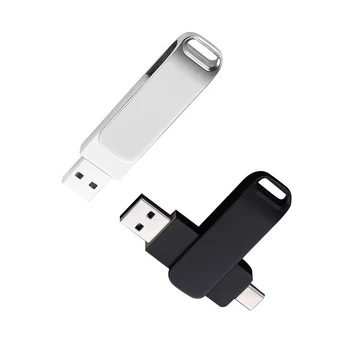 Металлические USB-Флешки OTG Type-C 32G 64G 128G диск флэш-памяти 64gb Флешка USB2.0 Stick Thumb Для ТЕЛЕВИЗОРА, Телефона, Ноутбука