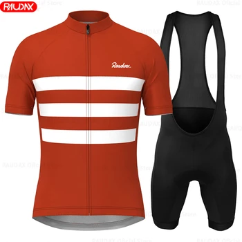 2023 RAUDAX Мужская Велосипедная Одежда Лето Короткие Рукава Велоспорт Джерси Комплект Дышащий Горный Велосипед Maíllot Ciclismo Hombre