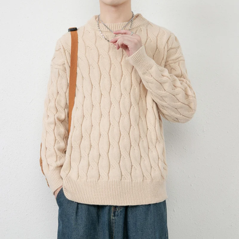 Модный Новый мужской свитер С длинным рукавом, однотонный Классический круглый воротник, размер Плюс, повседневные пуловеры в корейском стиле, S-6XL 1
