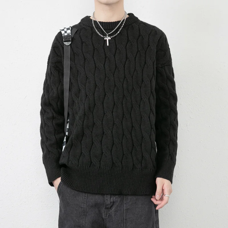 Модный Новый мужской свитер С длинным рукавом, однотонный Классический круглый воротник, размер Плюс, повседневные пуловеры в корейском стиле, S-6XL 2