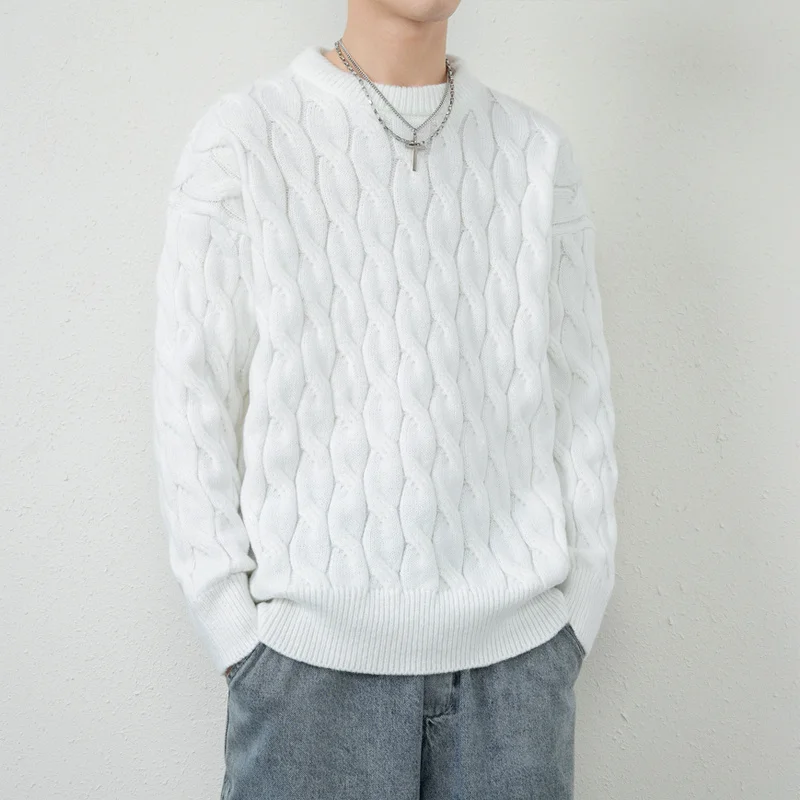 Модный Новый мужской свитер С длинным рукавом, однотонный Классический круглый воротник, размер Плюс, повседневные пуловеры в корейском стиле, S-6XL 3