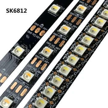 SK6812 RGBW RGBWW (Аналог WS2812B) Микросхема 4 В 1 с индивидуальной адресуемой светодиодной лентой CW WW 30/60/144 светодиода / пикселей /м DC5V LED Light