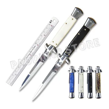 Итальянский нож Godfather Mafia Knife с зеркальным лезвием из нержавеющей стали, Портативный инструмент для самообороны, тактический нож EDC Knife