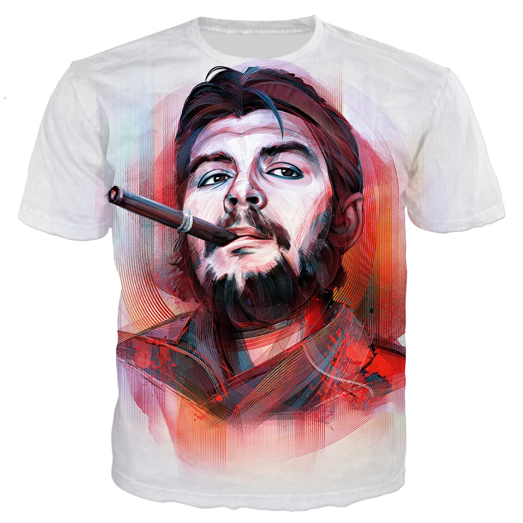 Новые футболки с 3D-графикой Че Гевары, модные футболки унисекс в повседневном стиле, уличная одежда в стиле харадзюку, мужские и женские летние футболки Оверсайз. 1