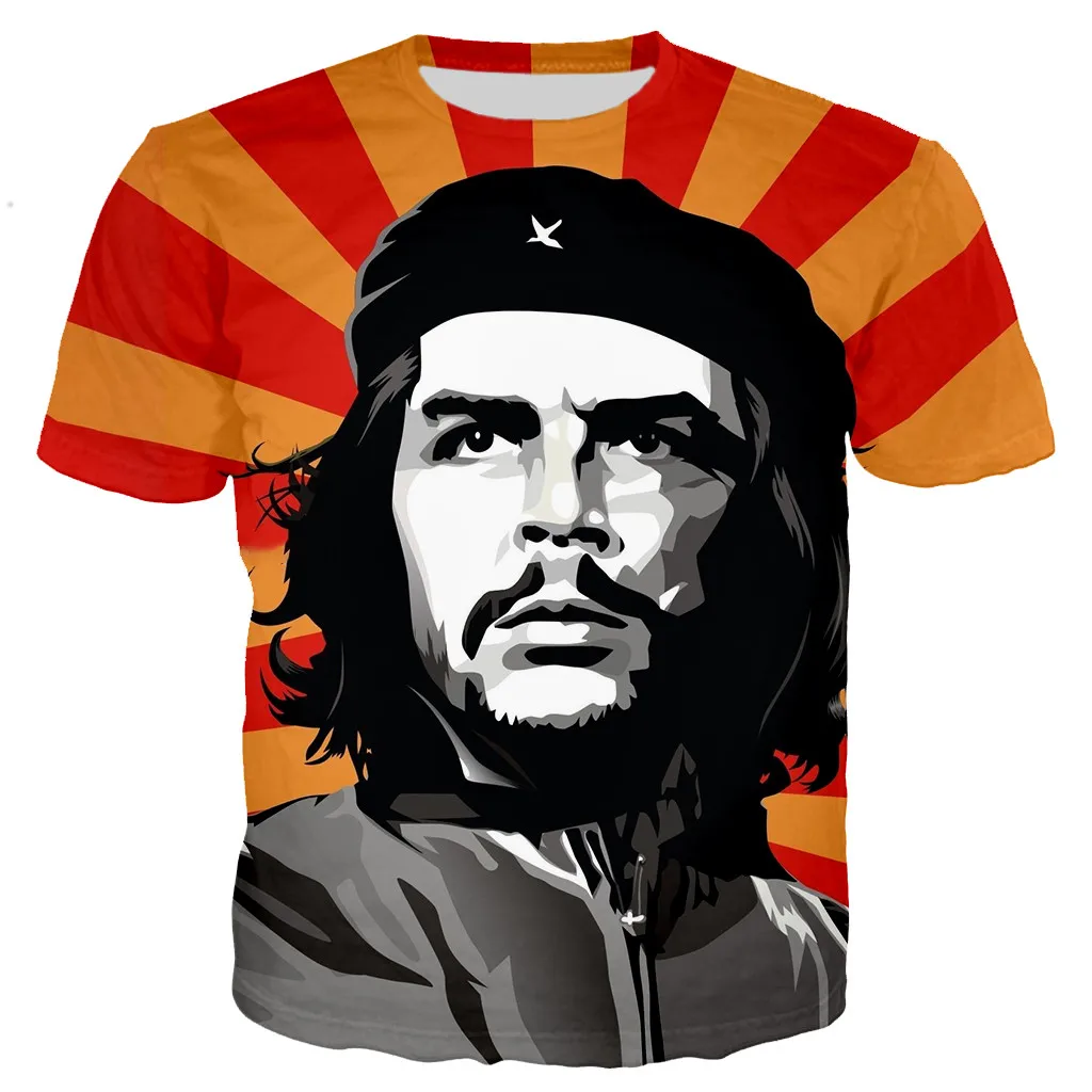 Новые футболки с 3D-графикой Че Гевары, модные футболки унисекс в повседневном стиле, уличная одежда в стиле харадзюку, мужские и женские летние футболки Оверсайз. 3