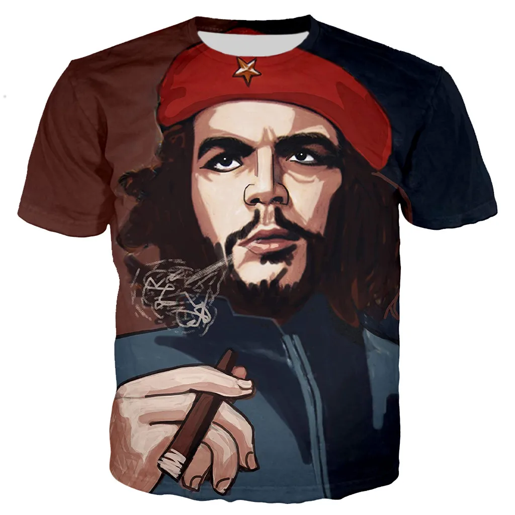 Новые футболки с 3D-графикой Че Гевары, модные футболки унисекс в повседневном стиле, уличная одежда в стиле харадзюку, мужские и женские летние футболки Оверсайз. 5