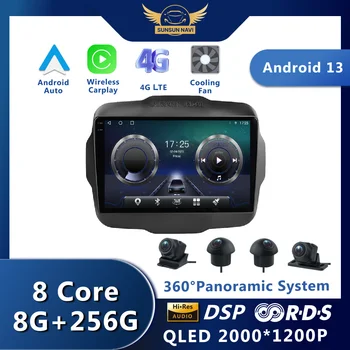 Android 13 Для Jeep Renegade 2016-2020 Автомобильный Радиоприемник Стерео Мультимедийная Навигация GPS Видеоплеер DSP Беспроводной Carplay WIFI DSP 4G