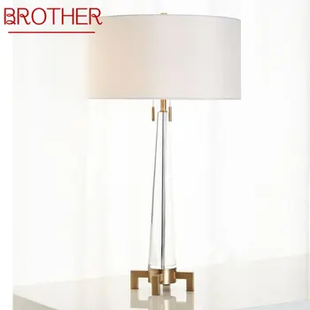 Современная хрустальная настольная лампа BROTHER LED Nordic White Креативный Декор прикроватного столика для дома Гостиной Спальни Отеля