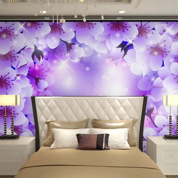 beibehang настенные панели фиолетово-белые цветочные цветы papel de parede 3d обои для гостиной декор спальни фрески обои