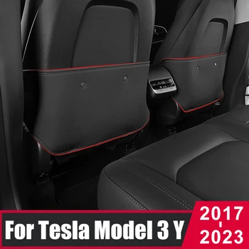 Для Tesla Модель 3 Модель Y 2017- 2021 2022 2023 Защитная Крышка для Спинки Автокресла От ударов, Водонепроницаемый Коврик Для защиты От Грязи, Аксессуары