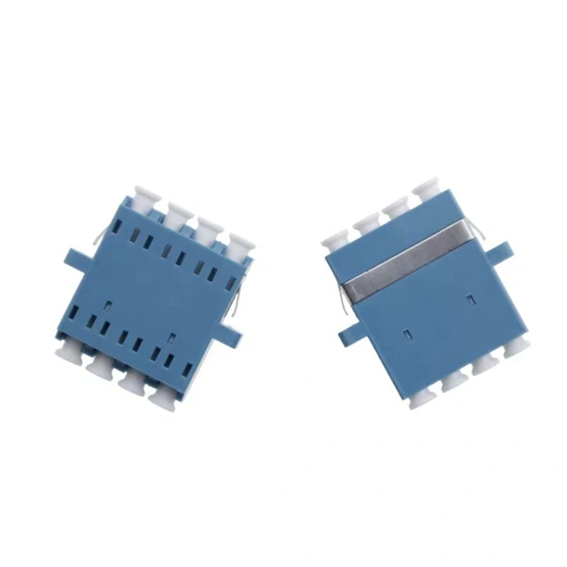 50шт LC четырехъядерный волоконно-оптический адаптер Однорежимный Синий SM четырехъядерный соединитель FTTH 4 ядра LC/UPC разъем ELINK IL 0.2 dB 2