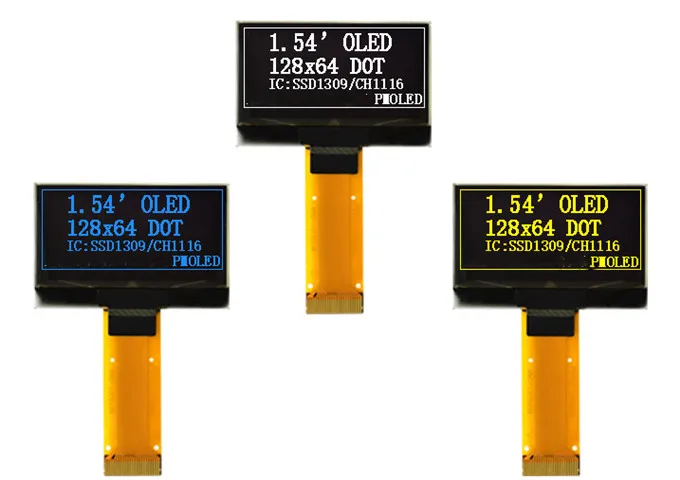 IPS 1,54-дюймовый 24-контактный SPI Белый/Желтый /Синий OLED-экран SSD1309 CH1116 Drive IC 128 * 64 I2C/Параллельный интерфейс 0