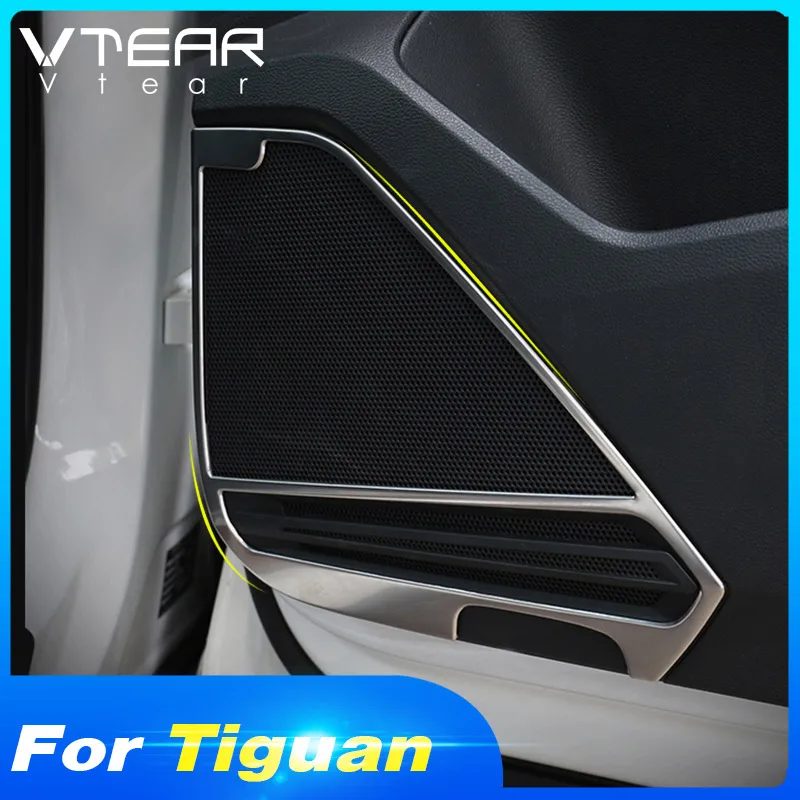 Vtera для VW Tiguan 2020-2017 Аксессуары Стереозвук Двери автомобиля, звуковая рамка, отделка салона, молдинги из нержавеющей стали 0
