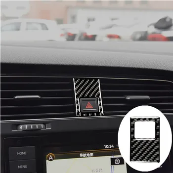 Рамка аварийного освещения салона Автомобиля, Наклейки из углеродного волокна для Volkswagen VW Golf 7 GTI MK7 2014-2019 Аксессуары для леворульных автомобилей