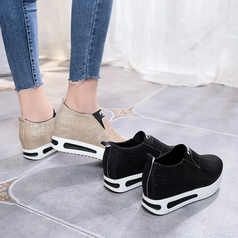 Женская обувь на платформе, Массивные Кроссовки без застежки на высоком Каблуке, женская обувь больших размеров 2022, дизайнерская роскошная zapatillas plataforma 3