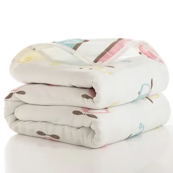 Летнее детское тонкое стеганое одеяло, стеганое одеяло для новорожденных, детская шестислойная марля, детское банное полотенце, детское стеганое одеяло (размер 80 * 80)
