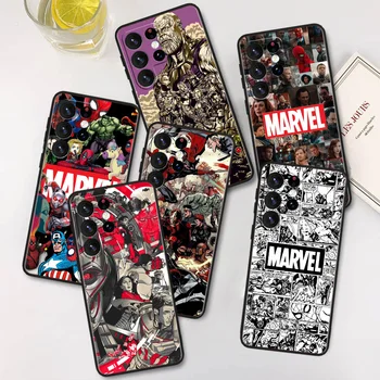 Marvel Avengers Чехол Для Телефона Samsung Galaxy S23 S22 S21 S20 FE Ultra S10e S10 S9 S8 Plus Lite Черный Чехол