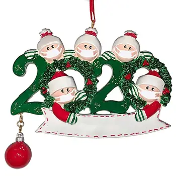 2020 Карантин Семья из 5 Рождественских украшений ПВХ DIY Благословение Персонализированное Семейное украшение Рождественская Елка Decoraiton
