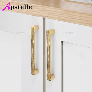 Ручка шкафа Apstelle, Европейский модный Квадратный U-образный Золотой ящик, Кухонная фурнитура, Дверная ручка комода