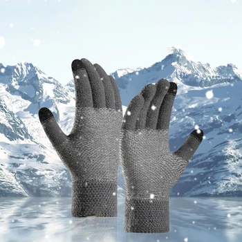 KayCrowne Новые перчатки с сенсорным экраном на весь палец для мужчин Winter Grace Теплые Толстые Велосипедные Акриловые Лыжные женские трикотажные перчатки для верховой езды