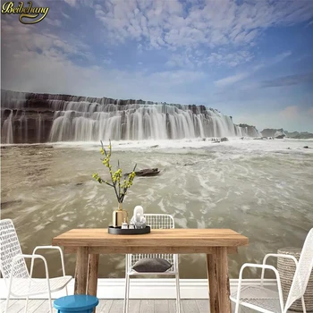 бейбеханг Пользовательские обои фреска 3D невооруженным глазом водопад озерная вода голубое небо фреска ТВ фон стены papel de parede