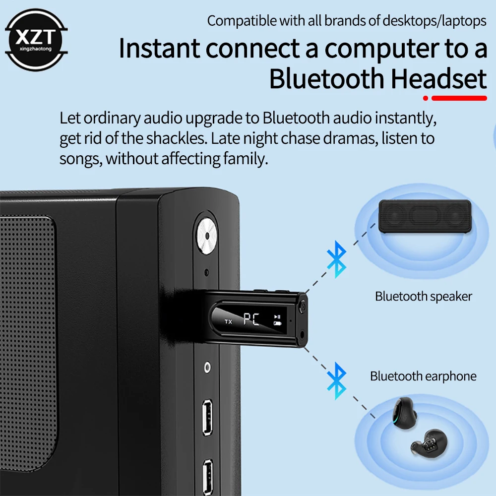 Автомобильный приемник-передатчик 6 в 1 Bluetooth 5.0 USB со светодиодным дисплеем MP3-плеер TF Автомобильный FM-AUX Аудио Стерео Адаптер с двойным выходом 3