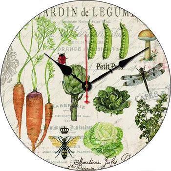 Настенные часы с растительными насекомыми в стиле ретро, Круглые Бесшумные Часы, Настенные навесы, Художественный декор для дома, спальни, гостиной, офиса.
