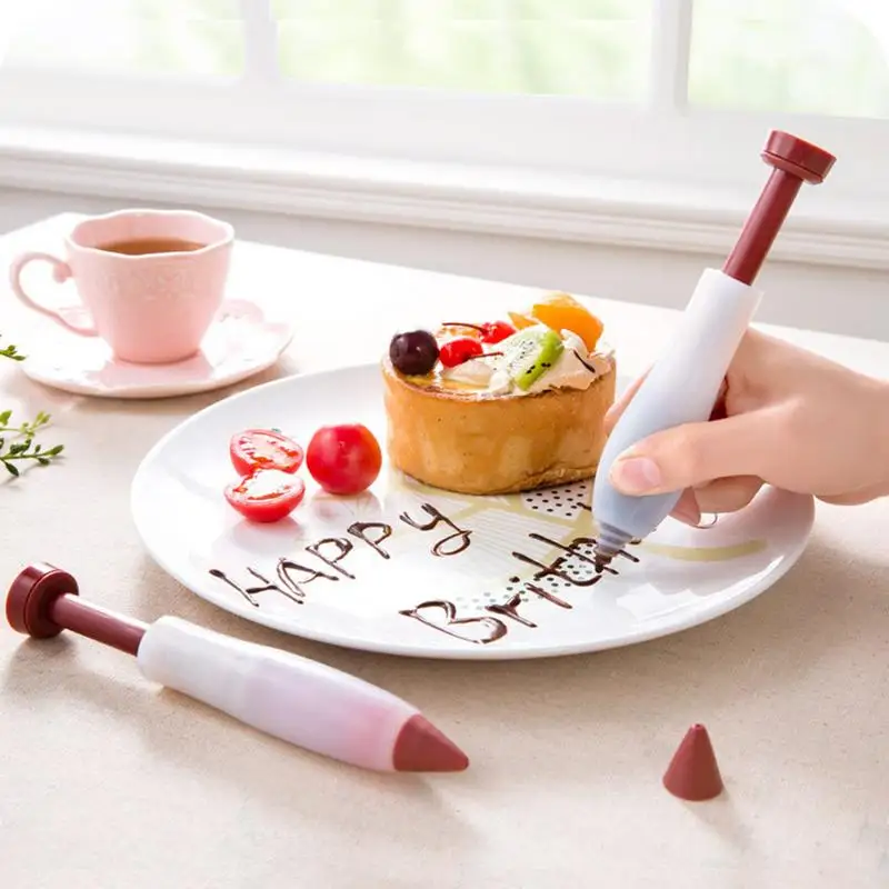 Ручка для обледенения торта Силиконовая ручка для помадки торта, шприц для украшения десерта, шприц для письма, декор для выпечки, наконечники для окантовки, ручки для обледенения торта своими руками 2