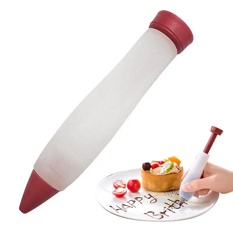 Ручка для обледенения торта Силиконовая ручка для помадки торта, шприц для украшения десерта, шприц для письма, декор для выпечки, наконечники для окантовки, ручки для обледенения торта своими руками 4