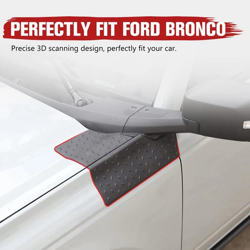 Бронежилет Капота ABS Защита Передней Стойки Автомобиля Ford Bronco 2021 2022 2023 2/4 Двери, Аксессуары Для Боковой Угловой Защиты, Черный 2