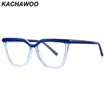 Kachawoo большая оправа синий свет очки кошачий глаз женская мода оправа для очков TR90 ацетат мужчины синий коричневый зеленый пружинный шарнир