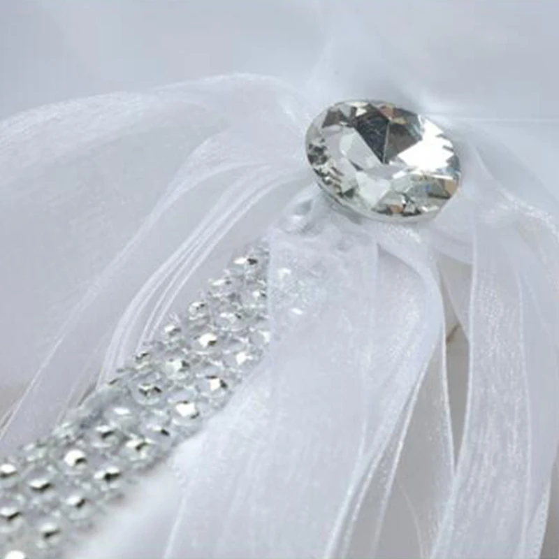 Элегантный свадебный букет невесты, связанный вручную, белая роза со стразами, яркая искусственная роза, украшение для фестиваля Романтической вечеринки 5