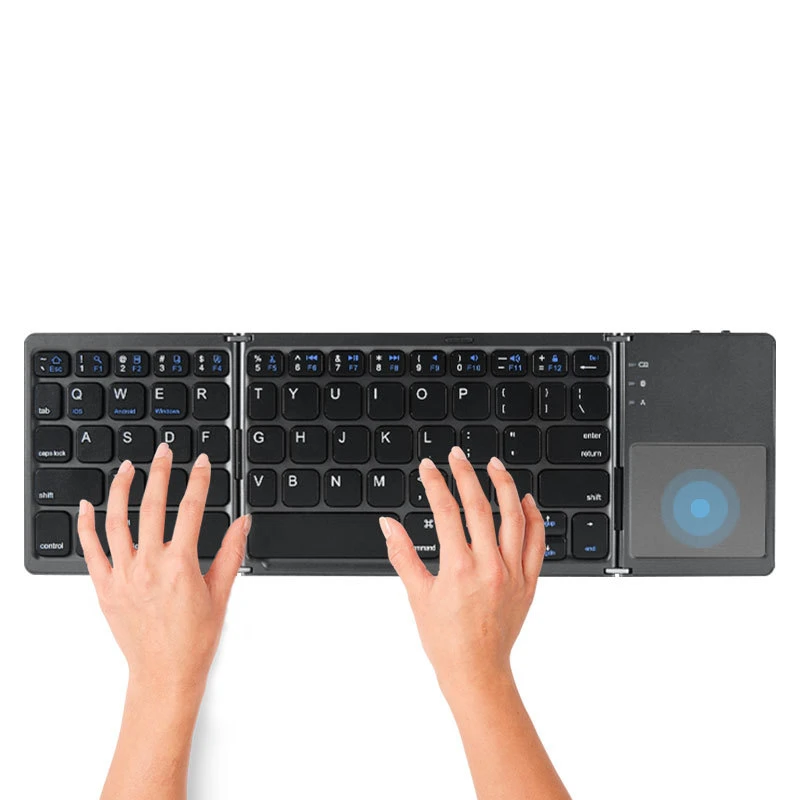 Складная Мини-клавиатура Беспроводная Bluetooth-клавиатура С ковриком для мыши для ПК с Windows Android IOS и планшета 4