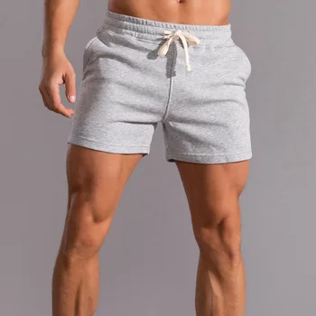 Мужские спортивные шорты для тренировок, модные облегающие короткие брюки с эластичной резинкой на талии и завязками на шнурках 2023, Лето Для мужчин, однотонные шорты для фитнеса