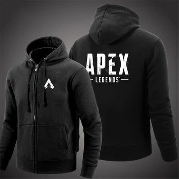 Игры Апекс легенд 2023 мужской новый с длинным рукавом печати сплошной цвет молния пуловер с капюшоном толстовка с капюшоном куртка повседневная толстовка топы