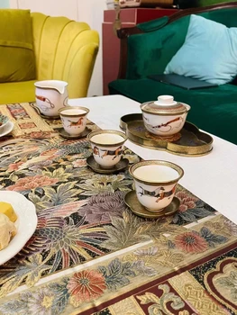 набор чайных чашек из 8шт Цзиндэчжэньского костяного фарфора