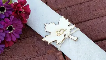 Кольца для салфеток с гравировкой на заказ, осенние листья, благодарность, декор стола на День благодарения