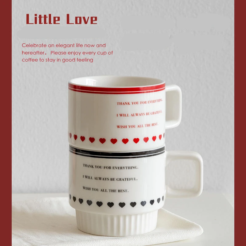 Маленькая керамическая кофейная кружка Love, кружки высокого уровня, узел, свадебный компаньон, подарок для рук, Чашка для воды, чашки для завтрака, праздничный подарок 0