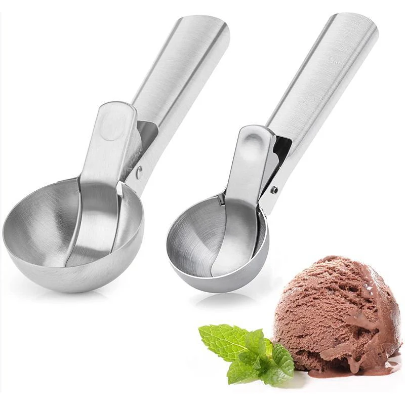 Ложки для мороженого, стеки, Устройство для выкапывания мороженого из нержавеющей стали, устройство для приготовления фруктового льда с антипригарным покрытием, инструмент для ложки для арбузного мороженого 3