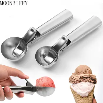 Ложки для мороженого, стеки, Устройство для выкапывания мороженого из нержавеющей стали, устройство для приготовления фруктового льда с антипригарным покрытием, инструмент для ложки для арбузного мороженого