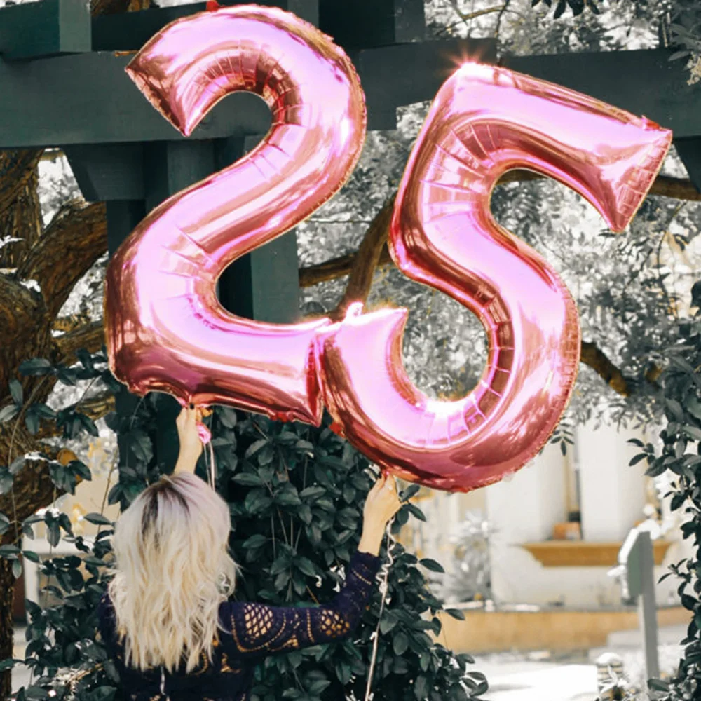 40-дюймовый воздушный шар с большим номером в форме 0-9 с днем рождения, свадебные принадлежности для украшения вечеринки, алюминиевый пленочный воздушный шар 0