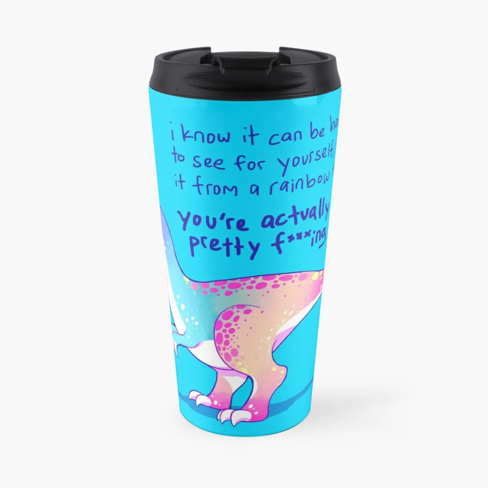 Ты на самом деле Чертовски красивая, Радужный Тираннозавр, Дорожная Кофейная кружка, Кофейный аксессуар, Кофейная чашка, Кофейные чашки для эспрессо 0