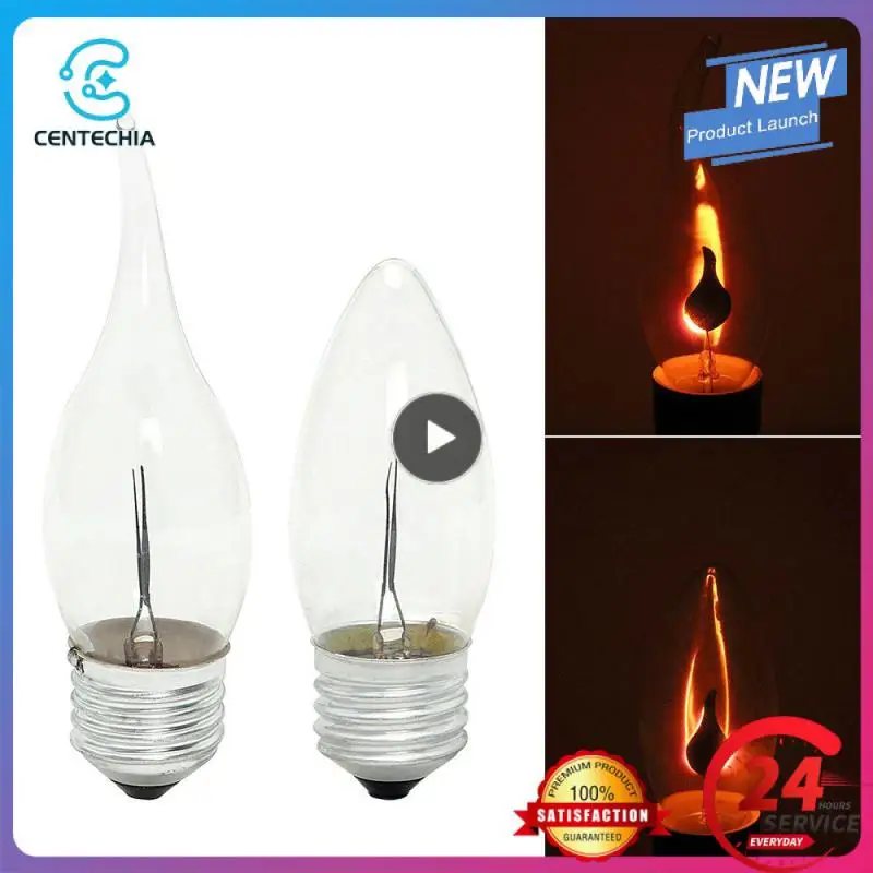 Винтажная светодиодная лампа Edison E14, лампа с эффектом пламени, лампа 3 Вт 220 В для домашнего декора, лампа для ампульной свечи 0