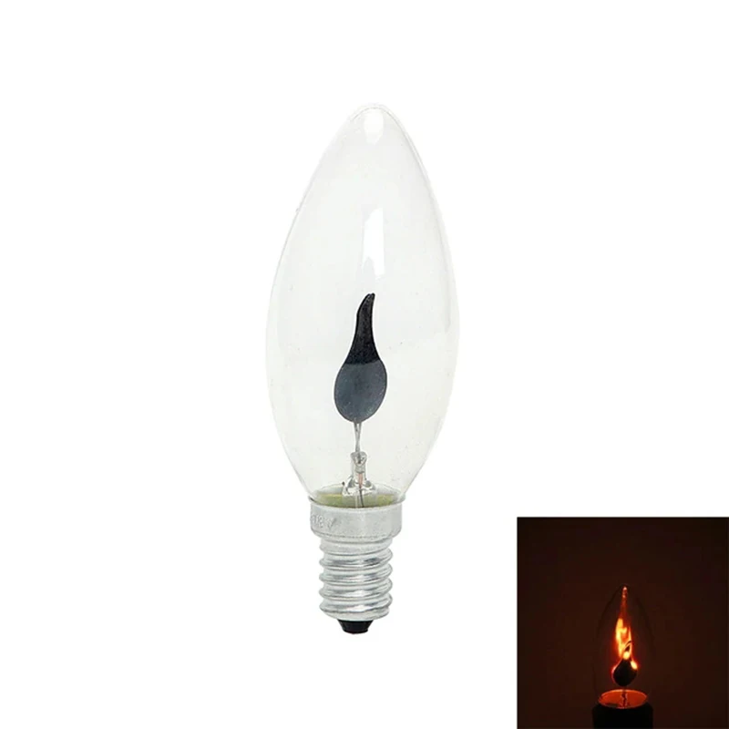 Винтажная светодиодная лампа Edison E14, лампа с эффектом пламени, лампа 3 Вт 220 В для домашнего декора, лампа для ампульной свечи 2