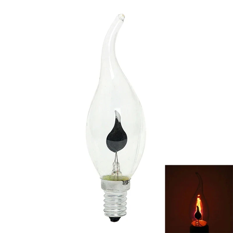 Винтажная светодиодная лампа Edison E14, лампа с эффектом пламени, лампа 3 Вт 220 В для домашнего декора, лампа для ампульной свечи 3