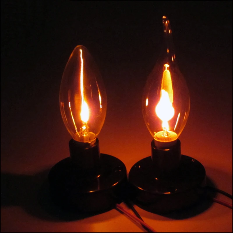 Винтажная светодиодная лампа Edison E14, лампа с эффектом пламени, лампа 3 Вт 220 В для домашнего декора, лампа для ампульной свечи 4